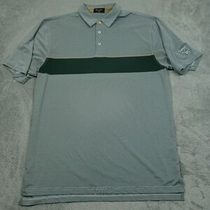 Byron Nelson Shirt Mens Large Green Striped Short Sleeve Polo‎ Golf Casual